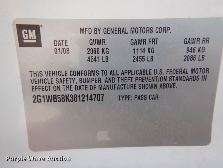 image for item DK0959 2008 Chevrolet Impala