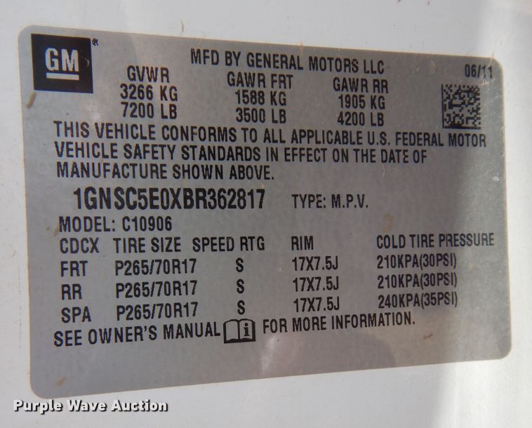 image for item DN0407 2011 Chevrolet Suburban  SUV