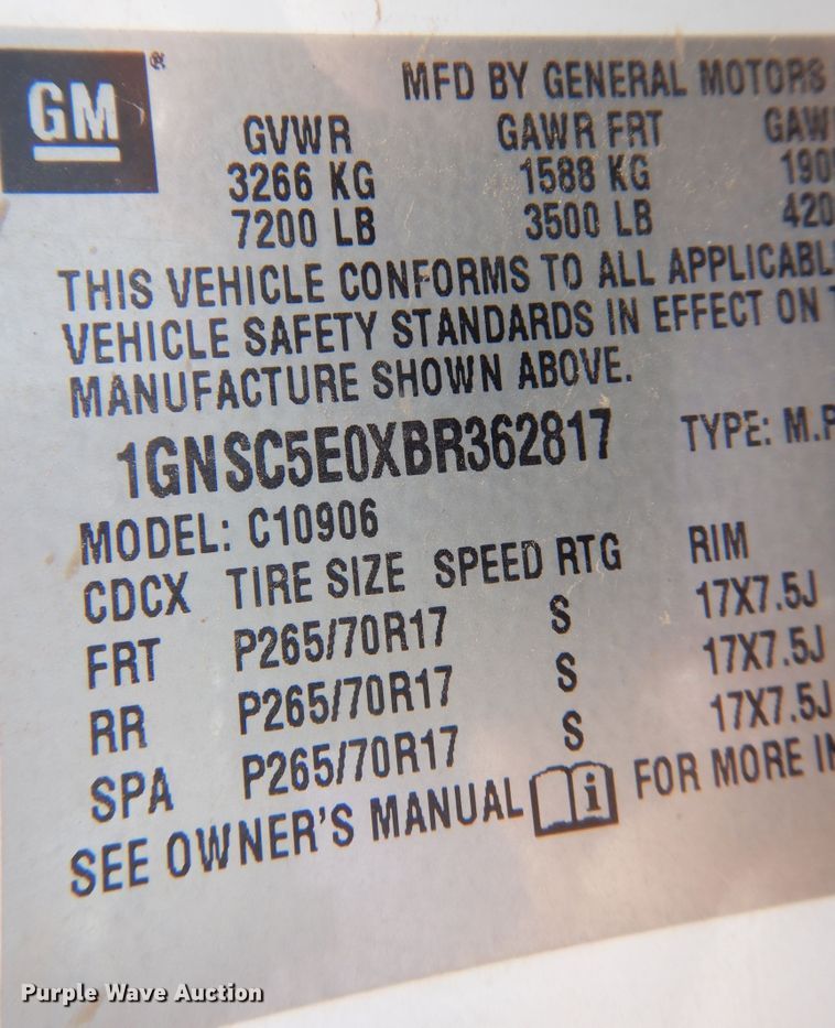 image for item DN0407 2011 Chevrolet Suburban  SUV