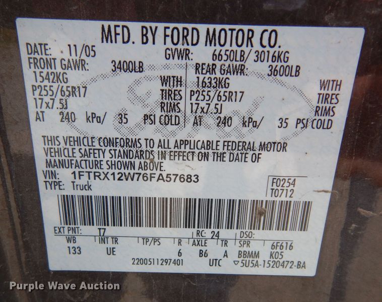 image for item DN1613 2006 Ford F150  SuperCab pickup truck
