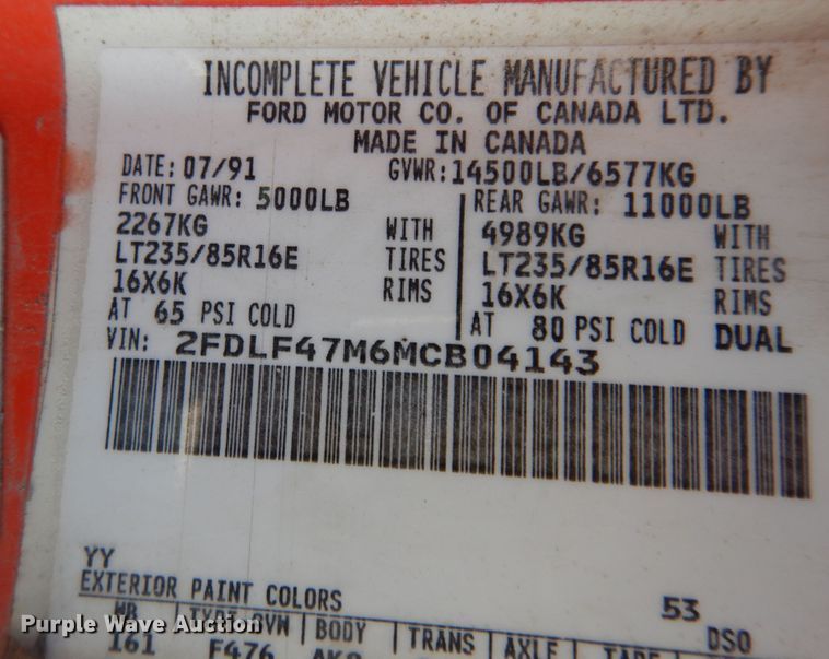 image for item DN1616 1991 Ford F450 Super Duty  dump truck