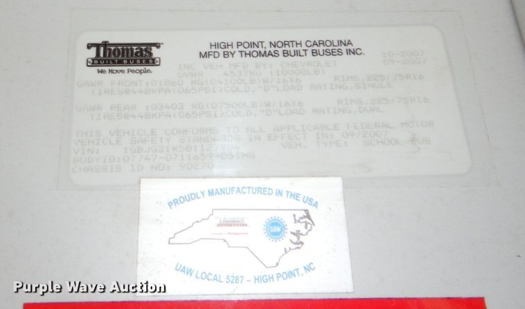 image for item DN7329 2008 Chevrolet Express 3500  school bus