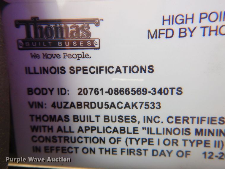 image for item DP4228 2010 Freightliner C2 Thomas Built  school bus