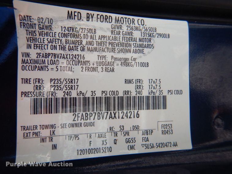 image for item DP4251 2010 Ford Crown Victoria Police Interceptor