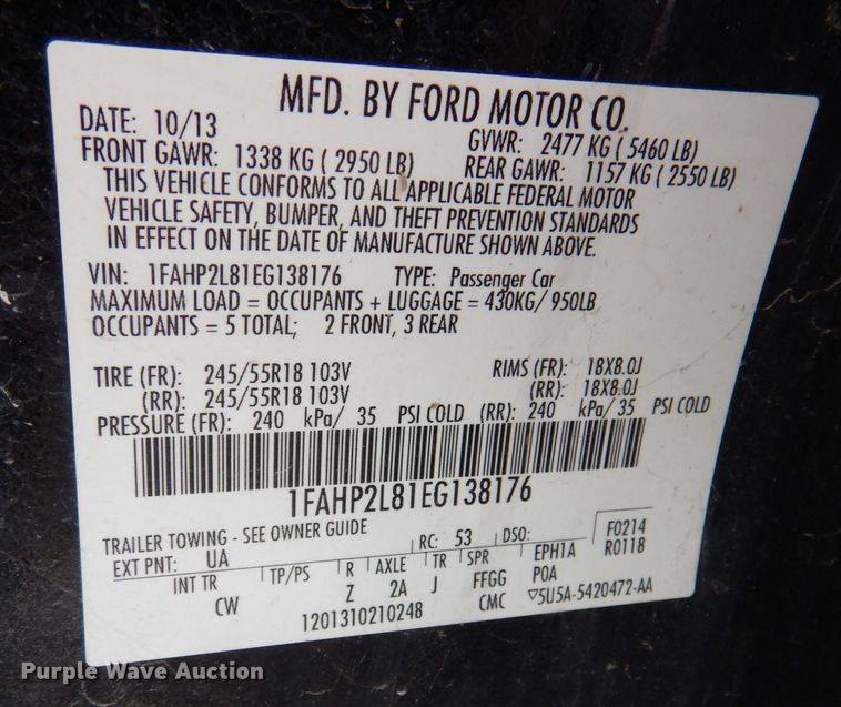 image for item DP5566 2014 Ford Taurus Police Interceptor