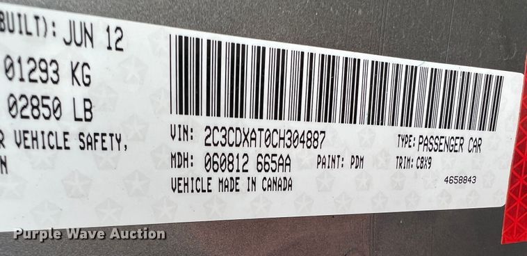 image for item DS8269 2012 Dodge Charger Police