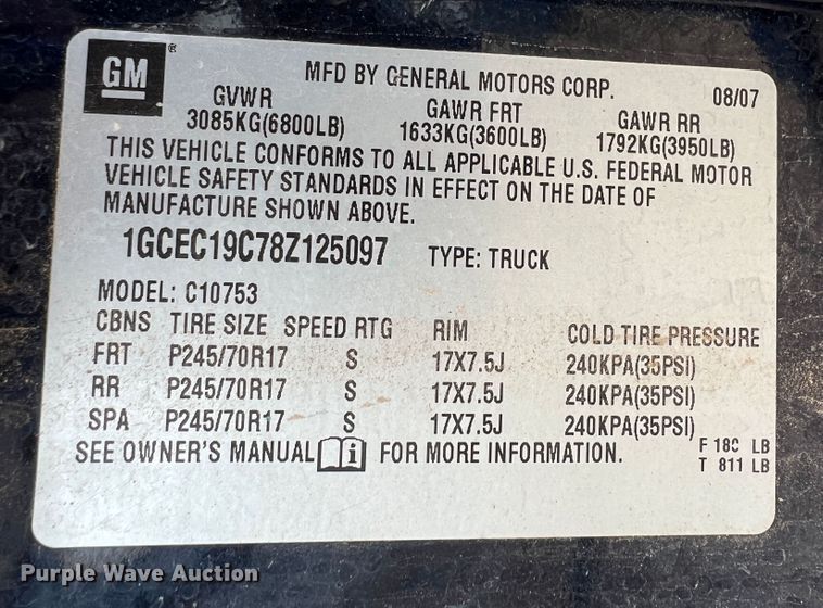 image for item DS8270 2008 Chevrolet Silverado 1500  Ext. Cab pickup truck