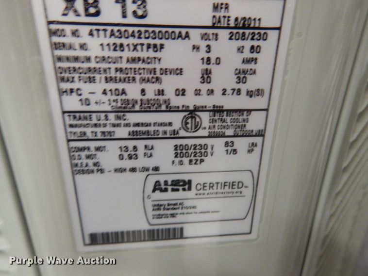 image for item DT9758 2011 Trane XB13  AC unit