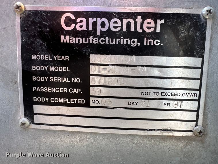 image for item IG9434 1998 Ford B800  school bus