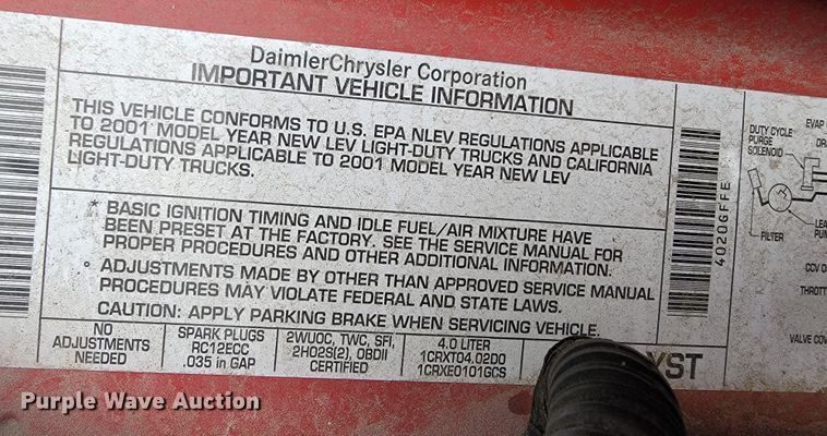 image for item JL9380 2001 Jeep Cherokee  SUV