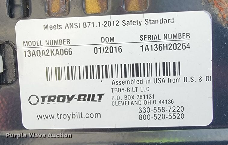 image for item JL9415 Troy-Bilt Super Bronco XP  lawn mower