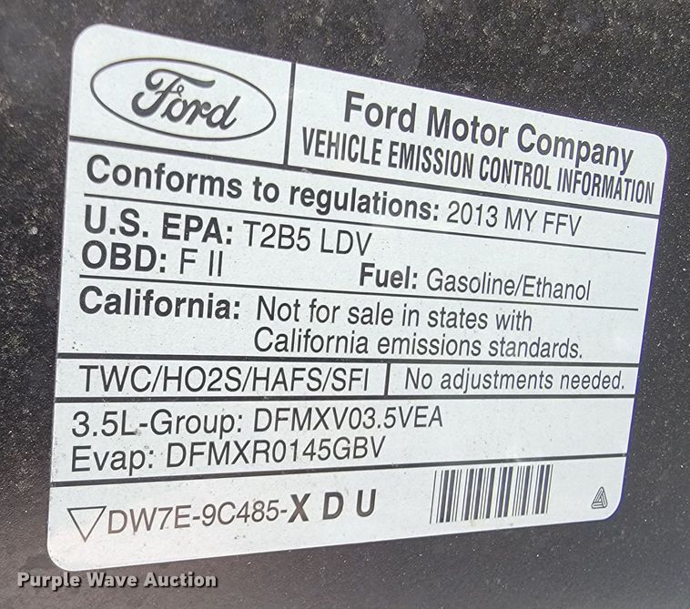 image for item JL9421 2013 Ford Taurus Police Interceptor