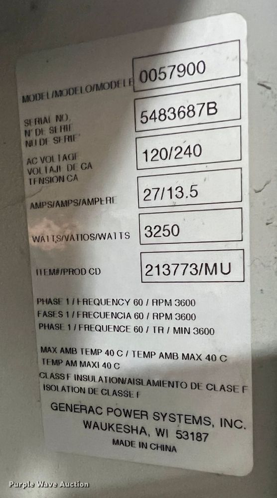 image for item KD9009 Generac Centurion  generator