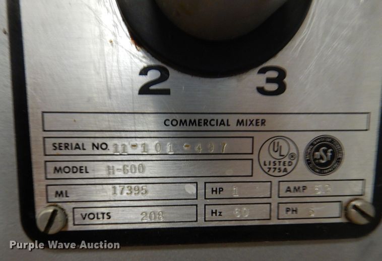 image for item KD9922 Hobart H-600  mixer