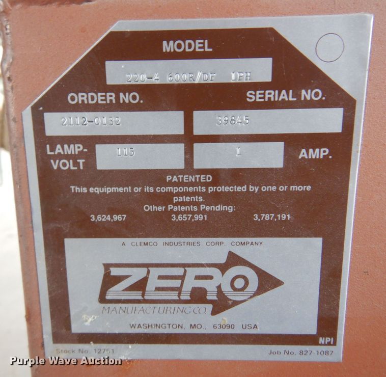 image for item KI9431 Zero Mfg. 200-4  sandblast cabinet