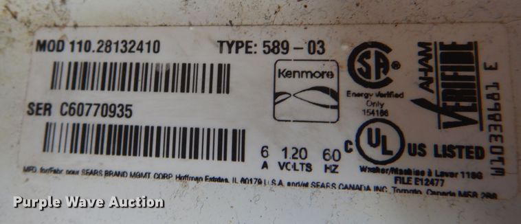 image for item KI9432 Kenmore 110.28132410  washer