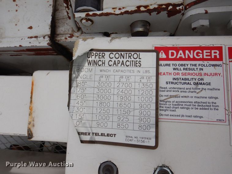 image for item KR9297 1998 Chevrolet C7500  digger derrick truck