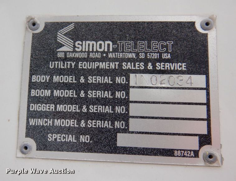 image for item KR9297 1998 Chevrolet C7500  digger derrick truck