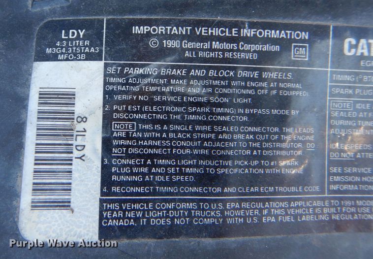 image for item LS9246 1991 Chevrolet Astro  van