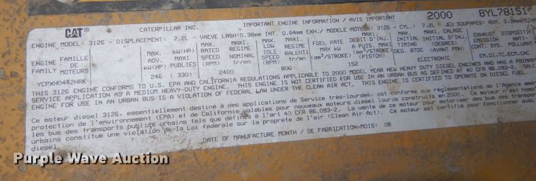 image for item LS9260 2001 Blue Bird  school bus