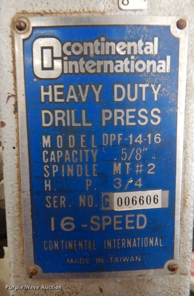 image for item MU9618 Continental International DPF-14-16  drill press