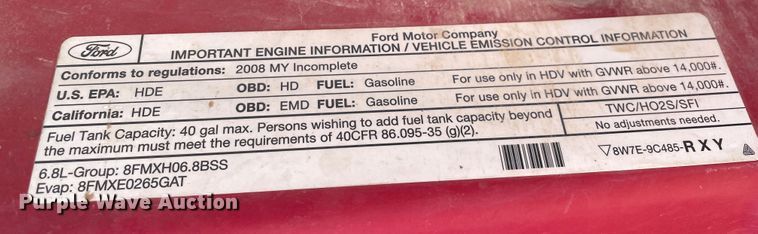 image for item DJ5209 2008 Ford F550 Super Duty  vacuum truck