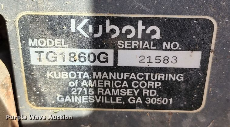 image for item DL6583 Kubota TG1860G  lawn mower