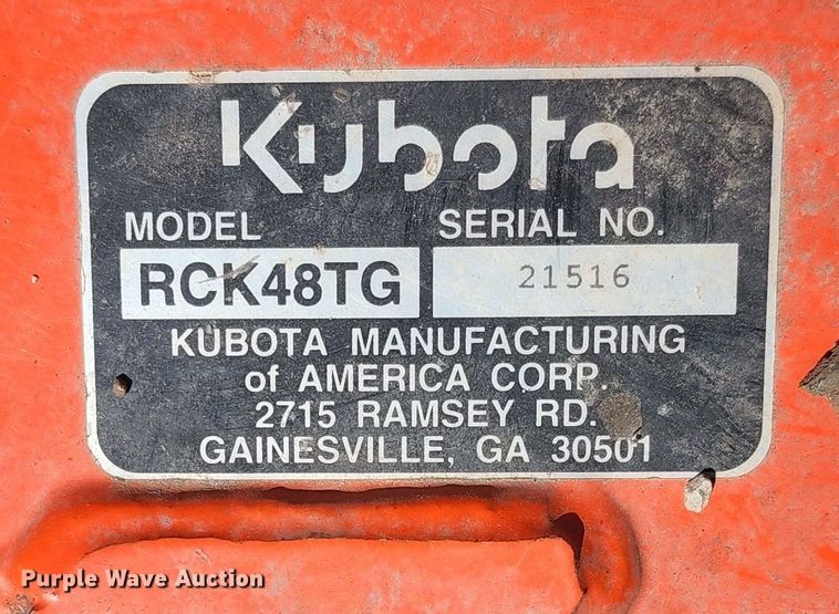 image for item DL6583 Kubota TG1860G  lawn mower