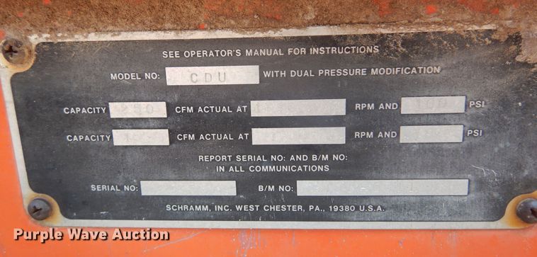 image for item DN0339 1982 Schramm  air compressor
