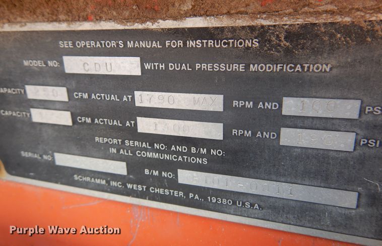 image for item DN0339 1982 Schramm  air compressor