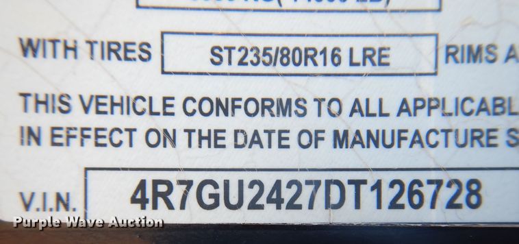 image for item DN0342 2013 Top Hat  equipment trailer