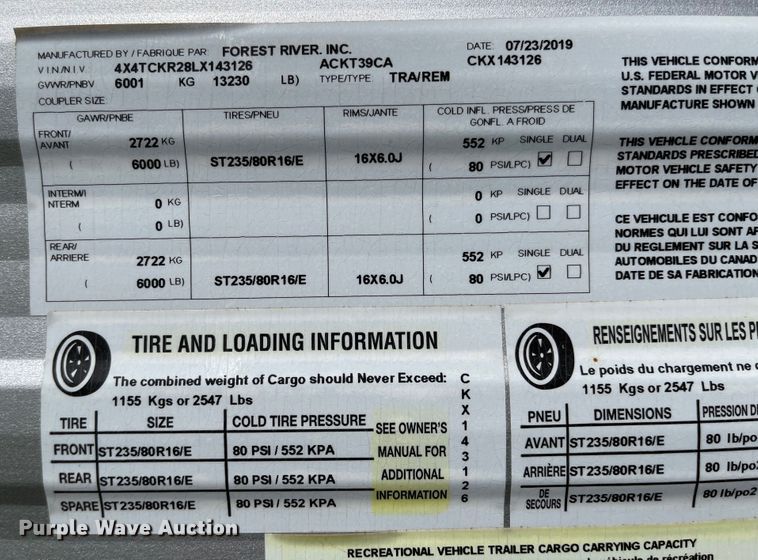 image for item DN7433 2020 Cherokee Forest River Patriot  camper