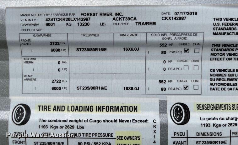 image for item DN7434 2020 Cherokee Forest River Patriot  camper