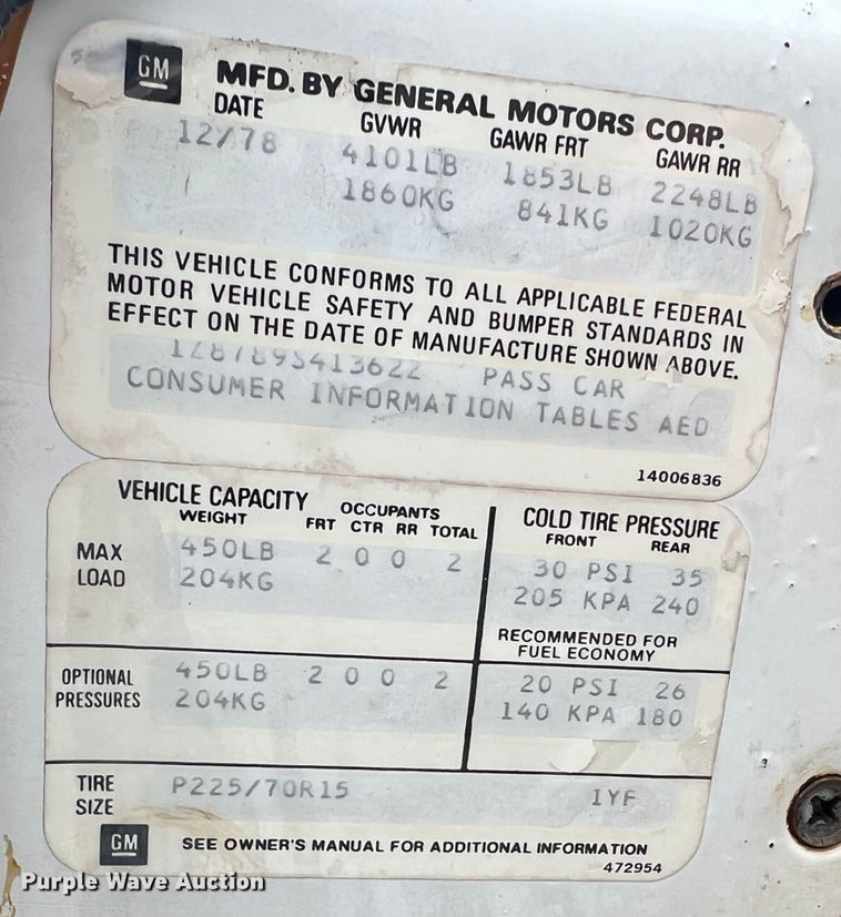 image for item DS8278 1979 Chevrolet Corvette