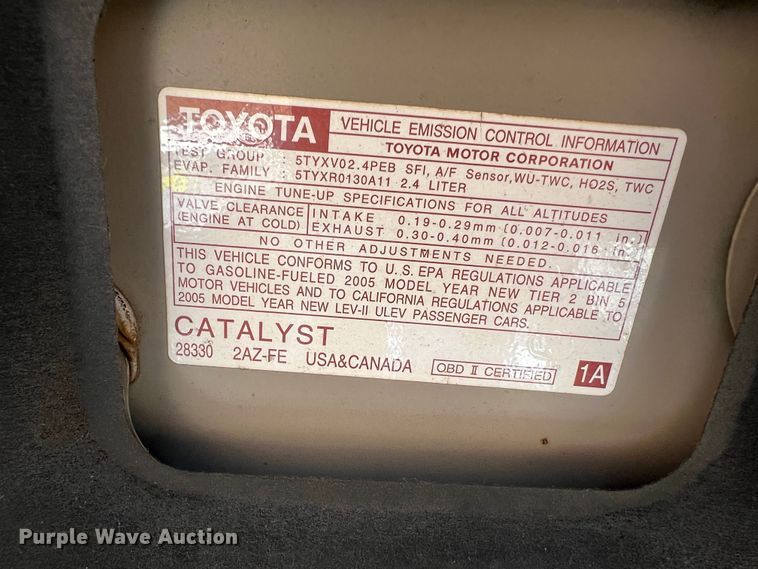 image for item DS8357 2005 Toyota Camry