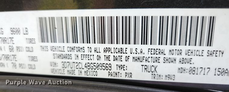 image for item HK9323 2011 Dodge Ram 2500HD Crew Cab pickup truck