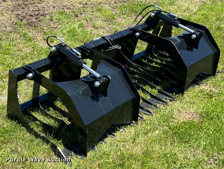 image for item HL9157 80" W skid steer rock grapple bucket