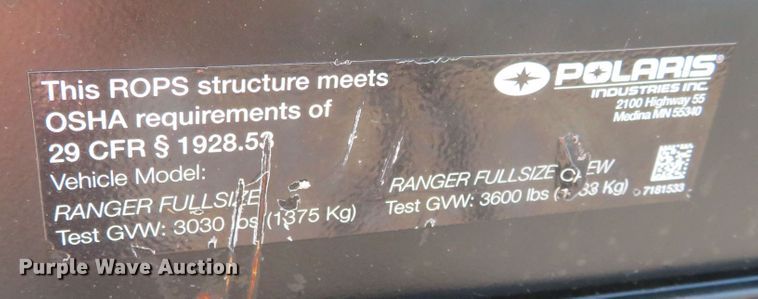 image for item JC9292 2017 Polaris Ranger XP  utility vehicle