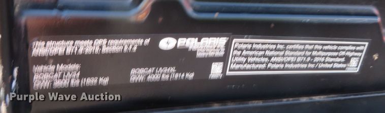 image for item JC9293 2020 Bobcat UV34  utility vehicle