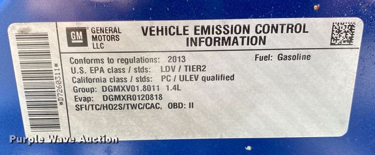 image for item JK9931 2013 Chevrolet Cruze