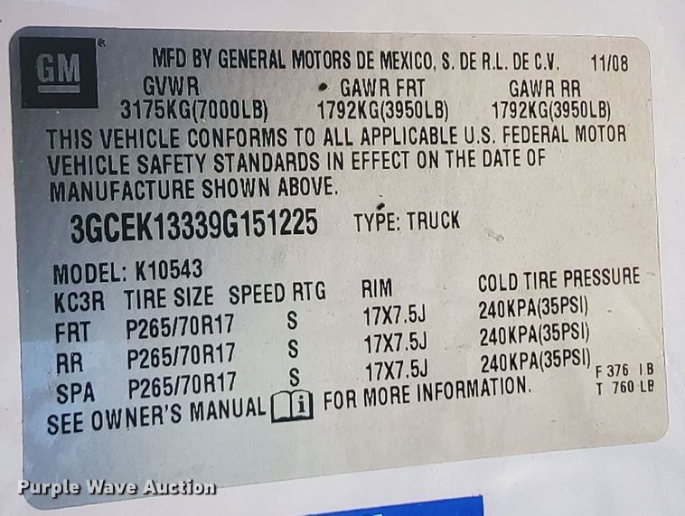 image for item JL9404 2009 Chevrolet Silverado 1500  Crew Cab pickup truck