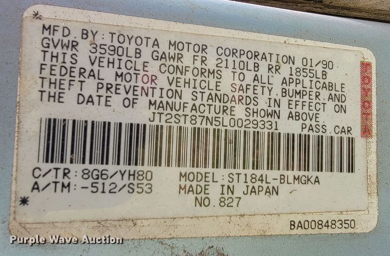 image for item JL9409 1990 Toyota Celica GT