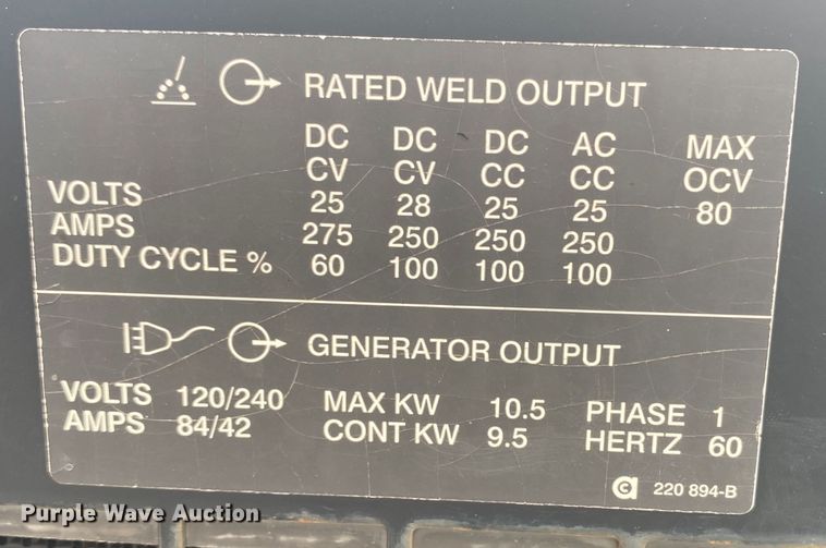 image for item JU9258 Miller Bobcat 250  welder