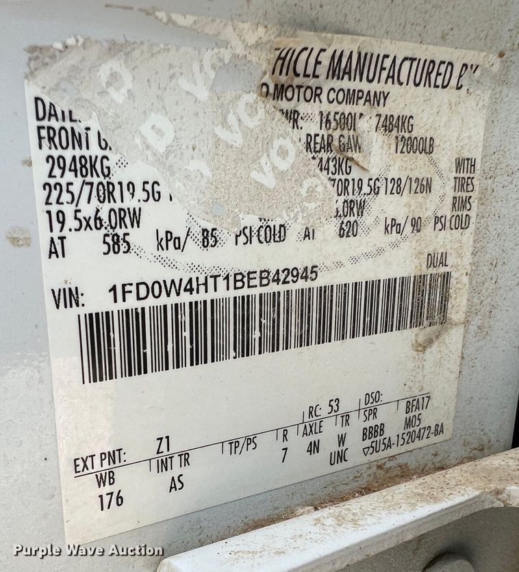 image for item KC9980 2011 Ford F450 Super Duty XL  Crew Cab utility / service truck