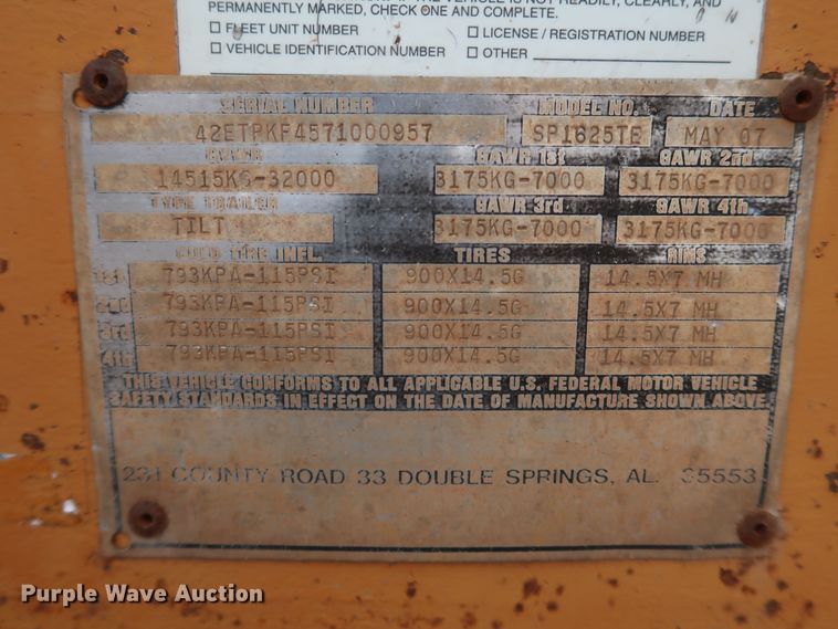 image for item KR9880 2007 Econoline SP1825TE  tilt deck equipment trailer