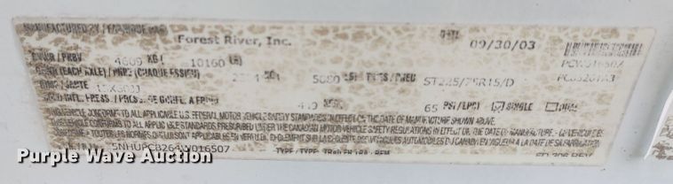 image for item LU9067 2004 Forrest River Phantom  toy hauler camper