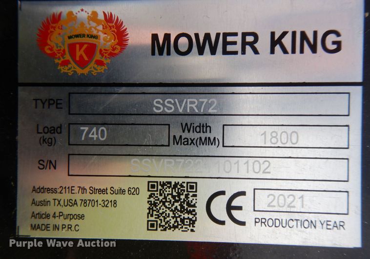 image for item MF9104 2021 Mower King SSVR72  skid steer roller