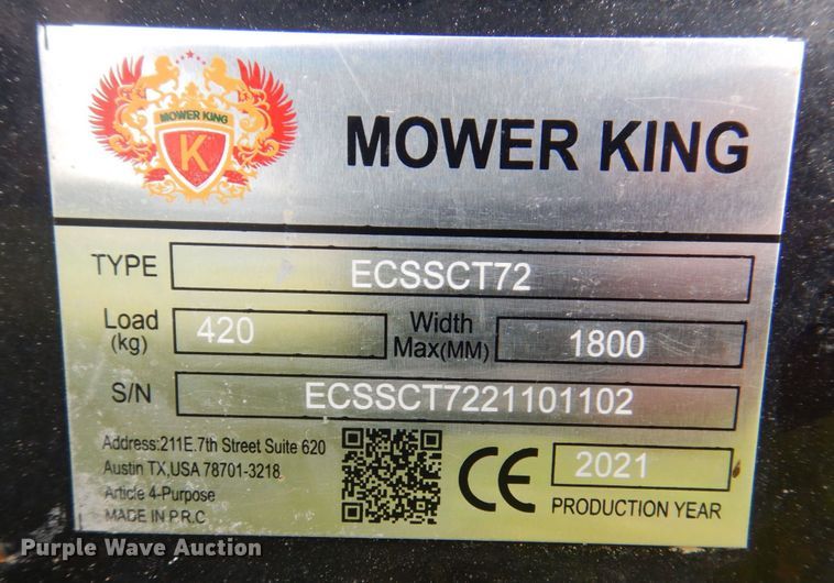 image for item MF9107 2021 Mower King ECSSCT72  skid steer trencher