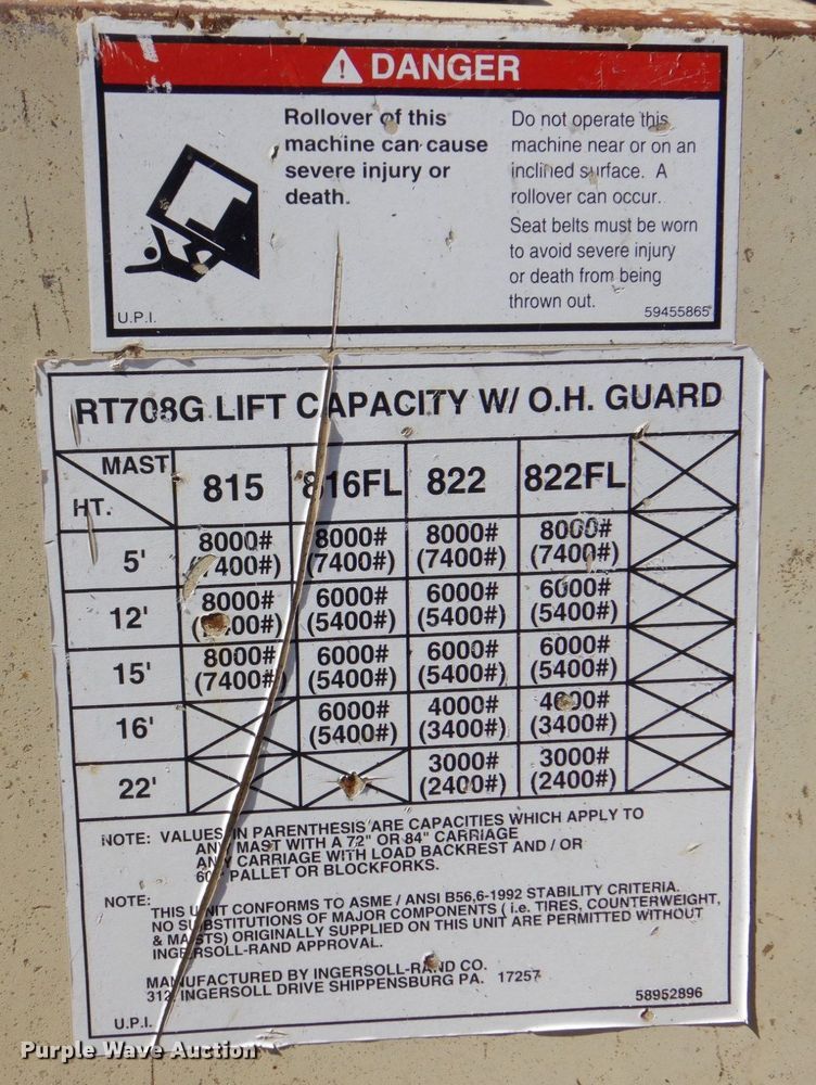 image for item MF9116 Ingersoll Rand RT708G  forklift