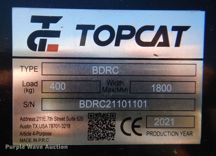 image for item MF9121 2021 TopCat BDRC  skid steer boom mower